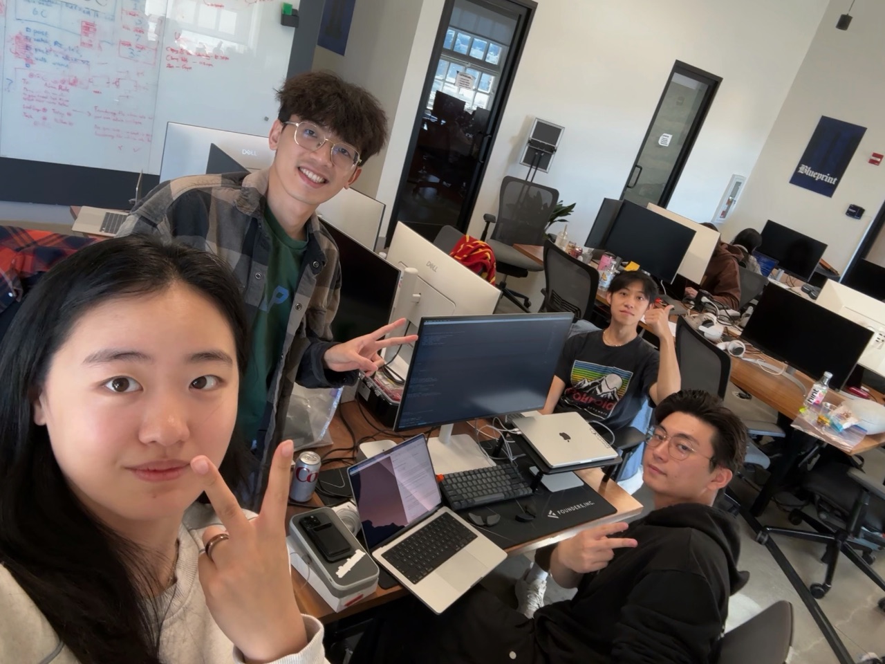 Cheryl (Xuan) Yang with Feiyou, Shengkun Ye and Jasper Li